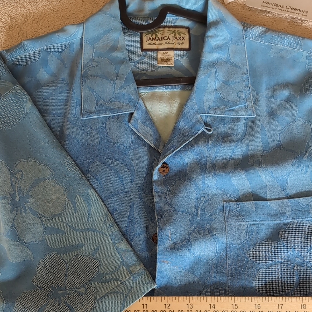 Jamaica Jaxx Light Blue Floral Shirt Silk